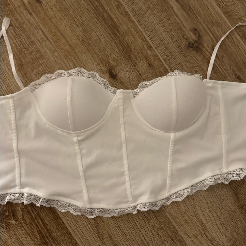 White Lace Corset Top - Picture 2 of 4